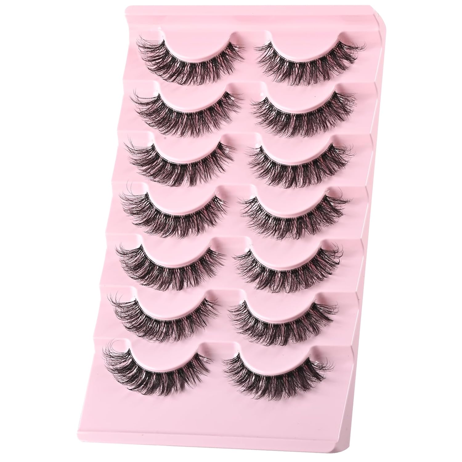 FARRED Cat Eye Lashes Natural Eyelashes Short Wispy Lash Strips Volume Cateye False Eyelash Medium Length Fake Lashes Natural Looking Hybrid Clusters Full Demi Wispies Strip Pestañas (A1 | 8-14MM) - Image 3