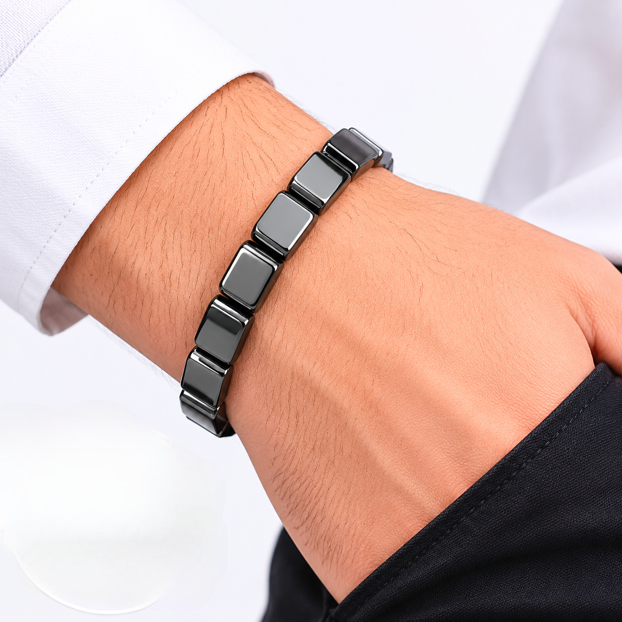 2026 Hemios Hematite Bracelet for Men 2 2026 Hemios Hematite Bracelet for Men - Image 2