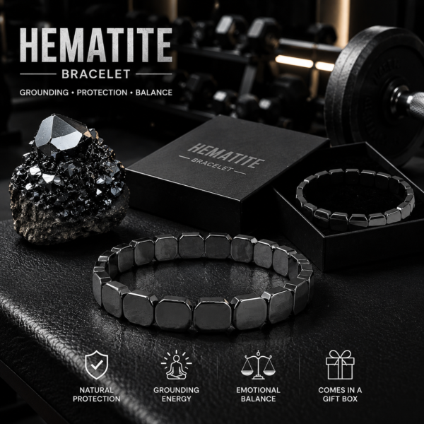 2026 Hemios Hematite Bracelet for Men 7 Black Magnetic Hematite Bracelet