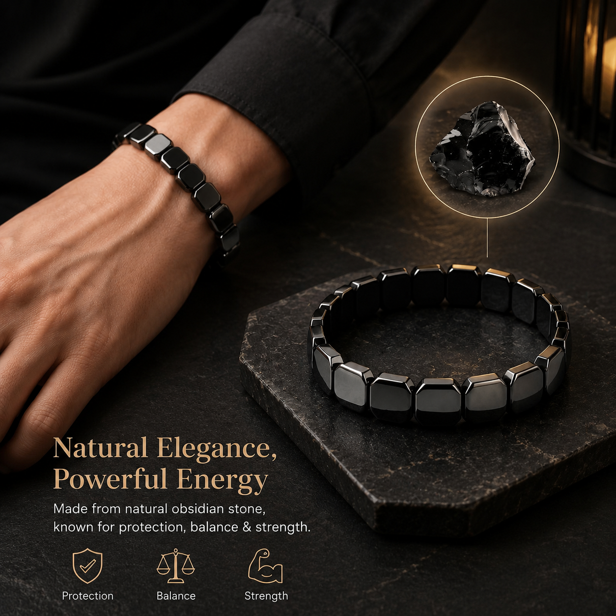 2026 Hemios Hematite Bracelet for Men 4 2026 Hemios Hematite Bracelet for Men - Image 4