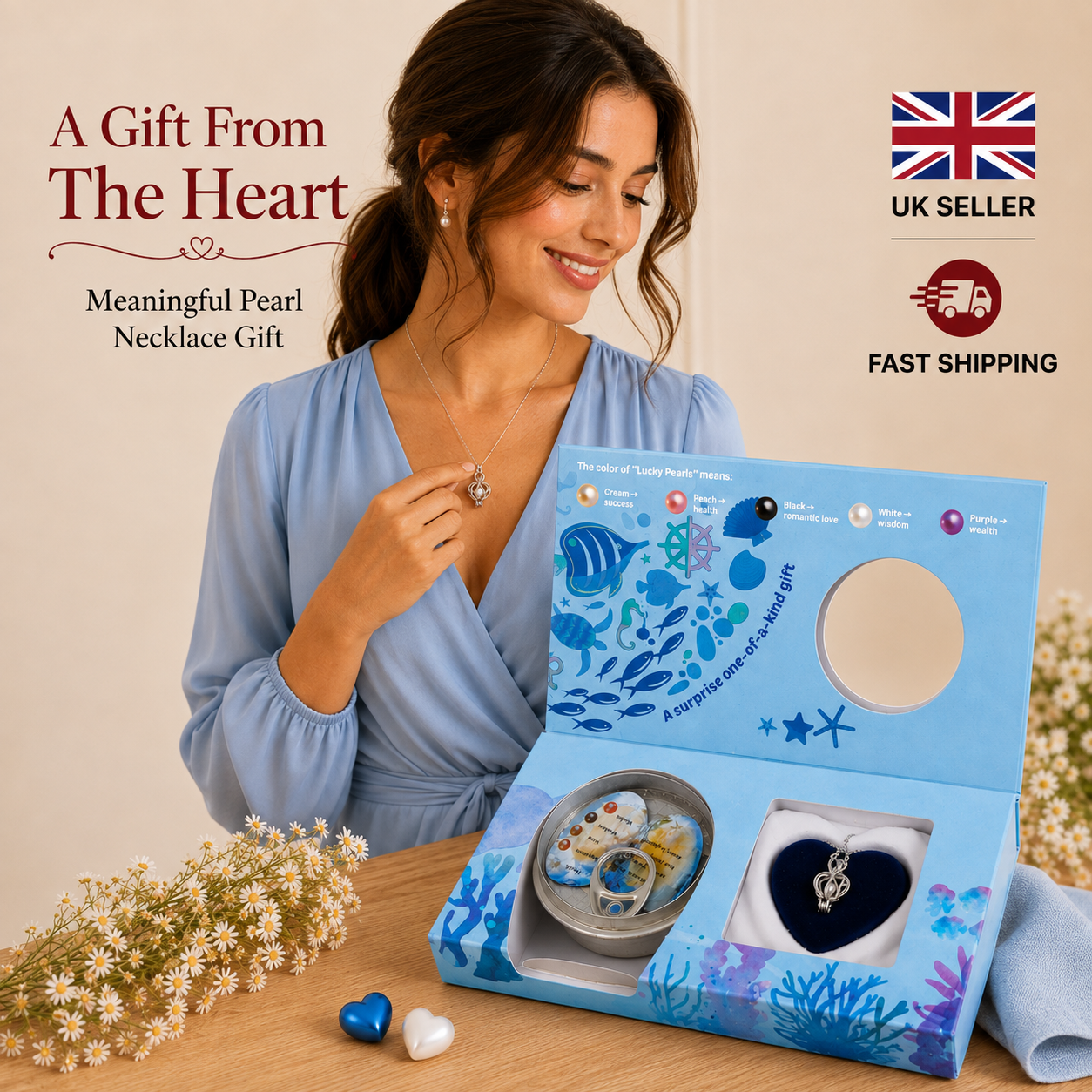 DIy Wish Pearl Necklace Kit – Lotus Locket & Cultured Pearl 16.9 5 DIy Wish Pearl Necklace Kit – Lotus Locket & Cultured Pearl 16.9 - Image 5