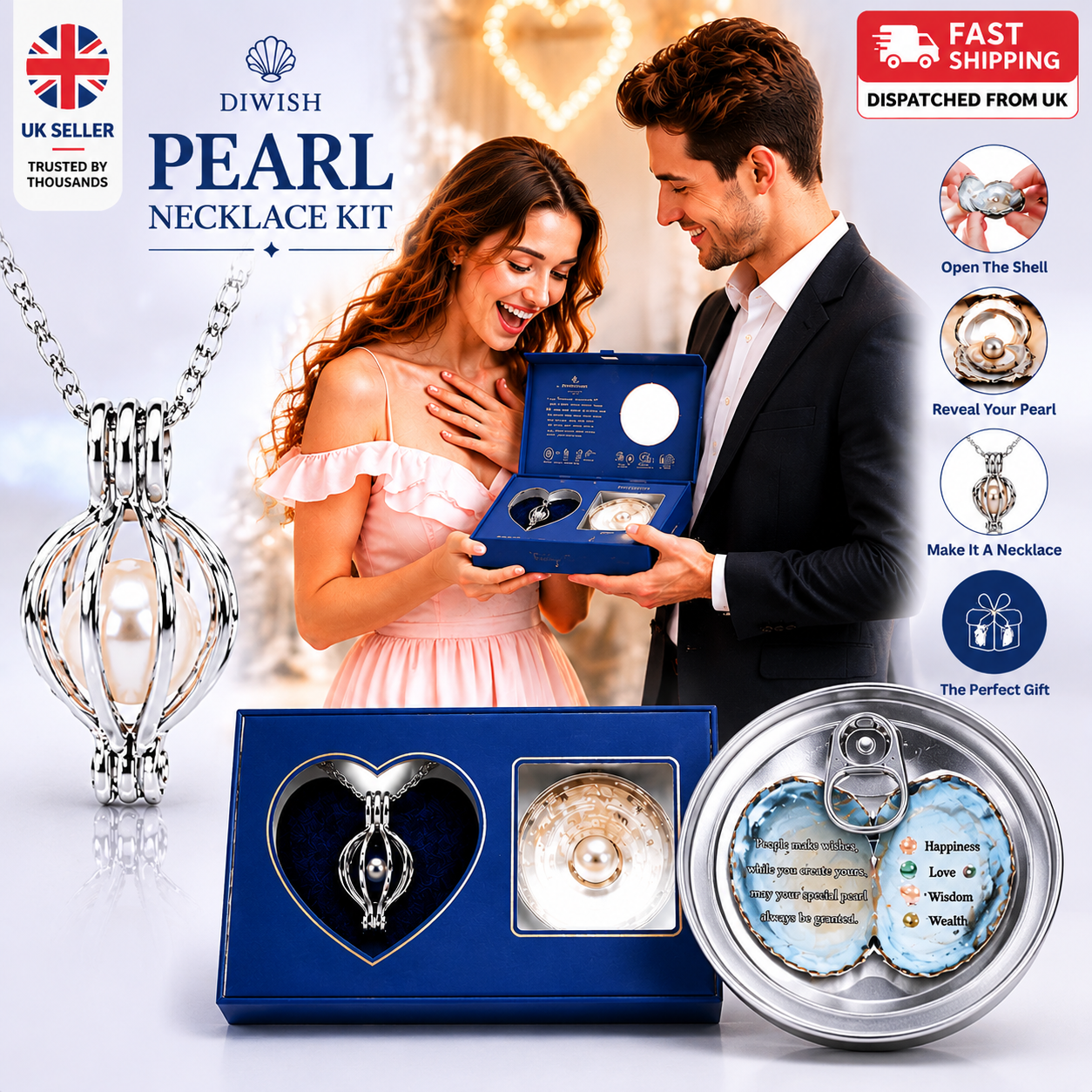 DIy Wish Pearl Necklace Kit – Lotus Locket & Cultured Pearl 16.9 1 DIy Wish Pearl Necklace Kit – Lotus Locket & Cultured Pearl 16.9
