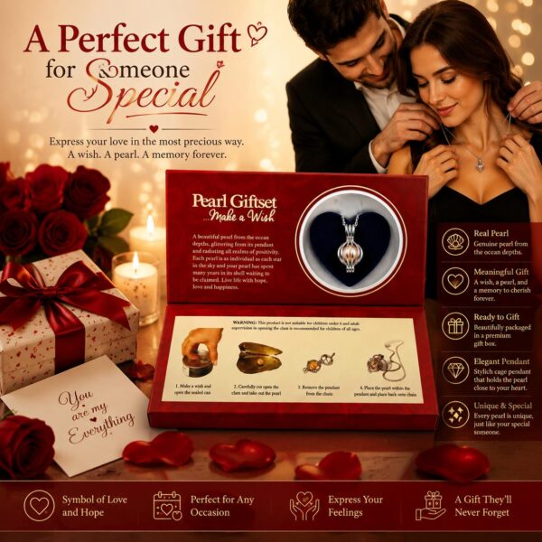 DIY Wish Pearl Necklace Kit – Lotus Locket & Cultured Pearl 16.9 9 Wish Pearl Necklace Gift Set