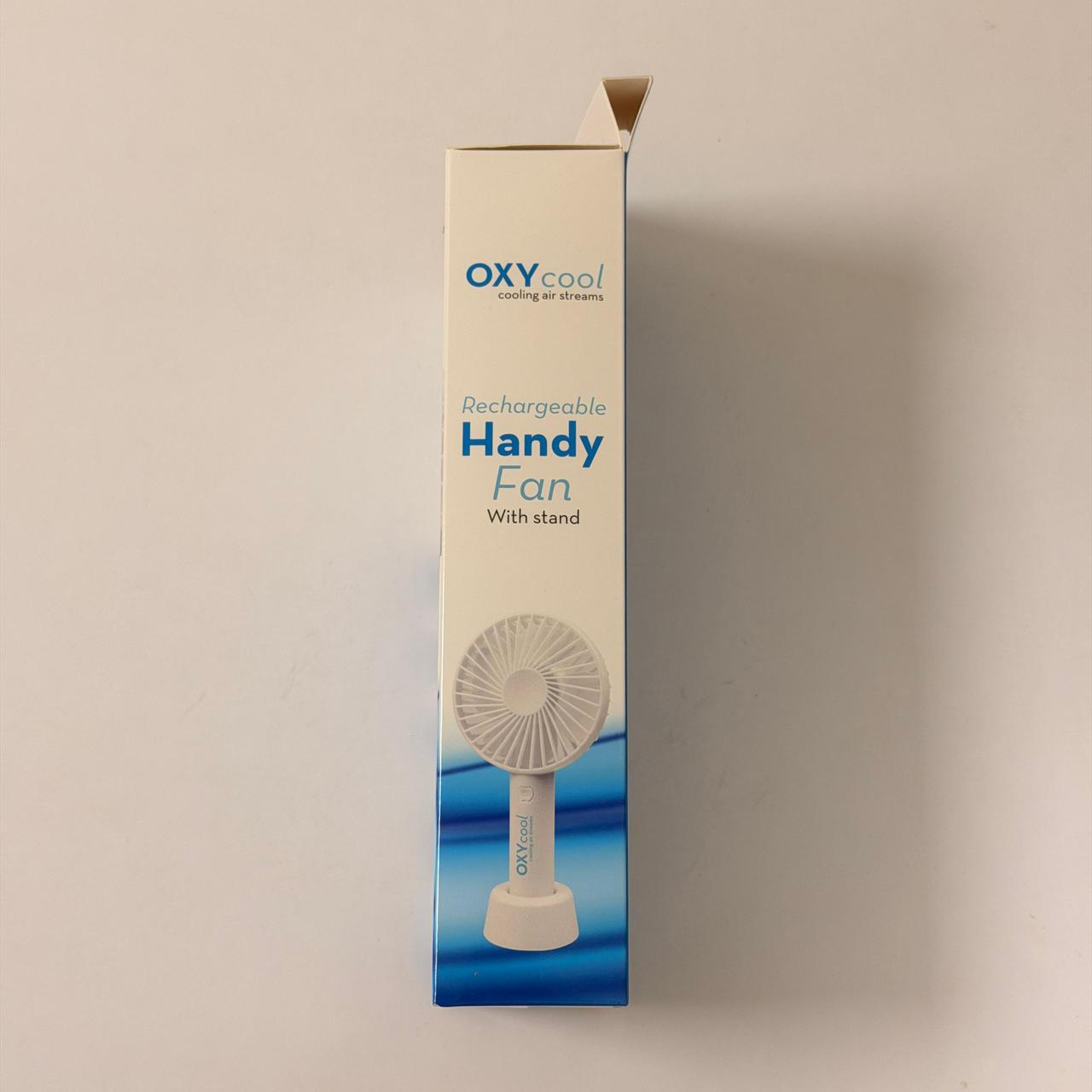 OXYcool Rechargeable Handy Fan with Stand – Portable, Lightweight, Low Noise & Powerful Airflow - Image 2