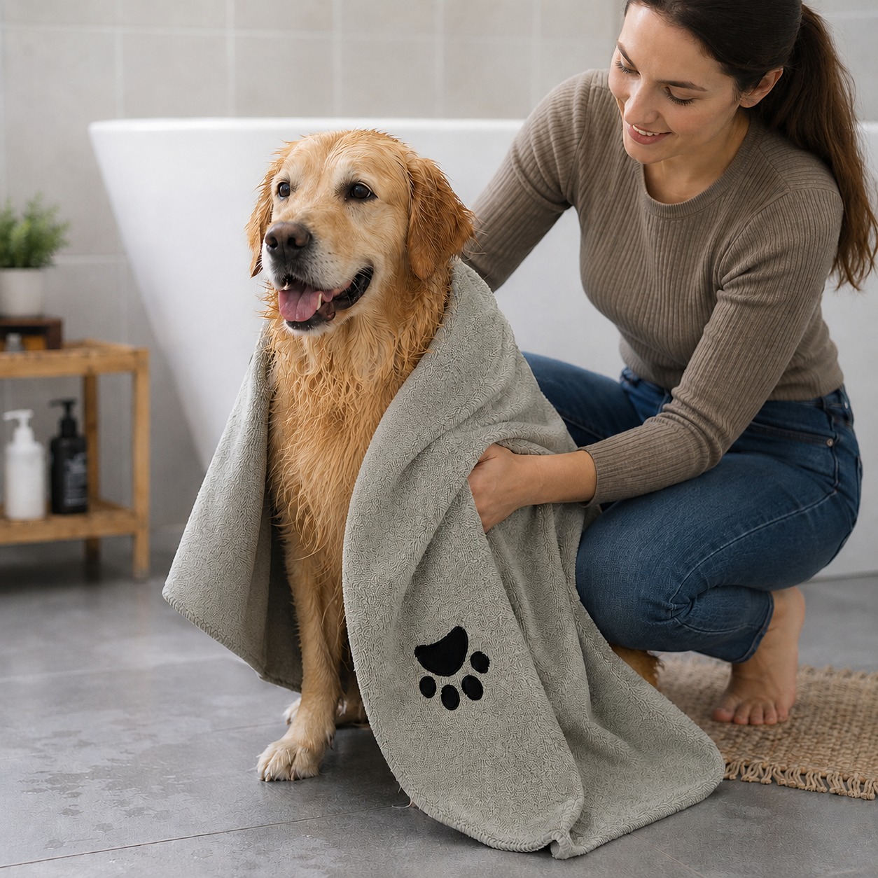 Microfibre Towel for Dogs – Soft, Absorbent Pet Drying Cloth - Image 2