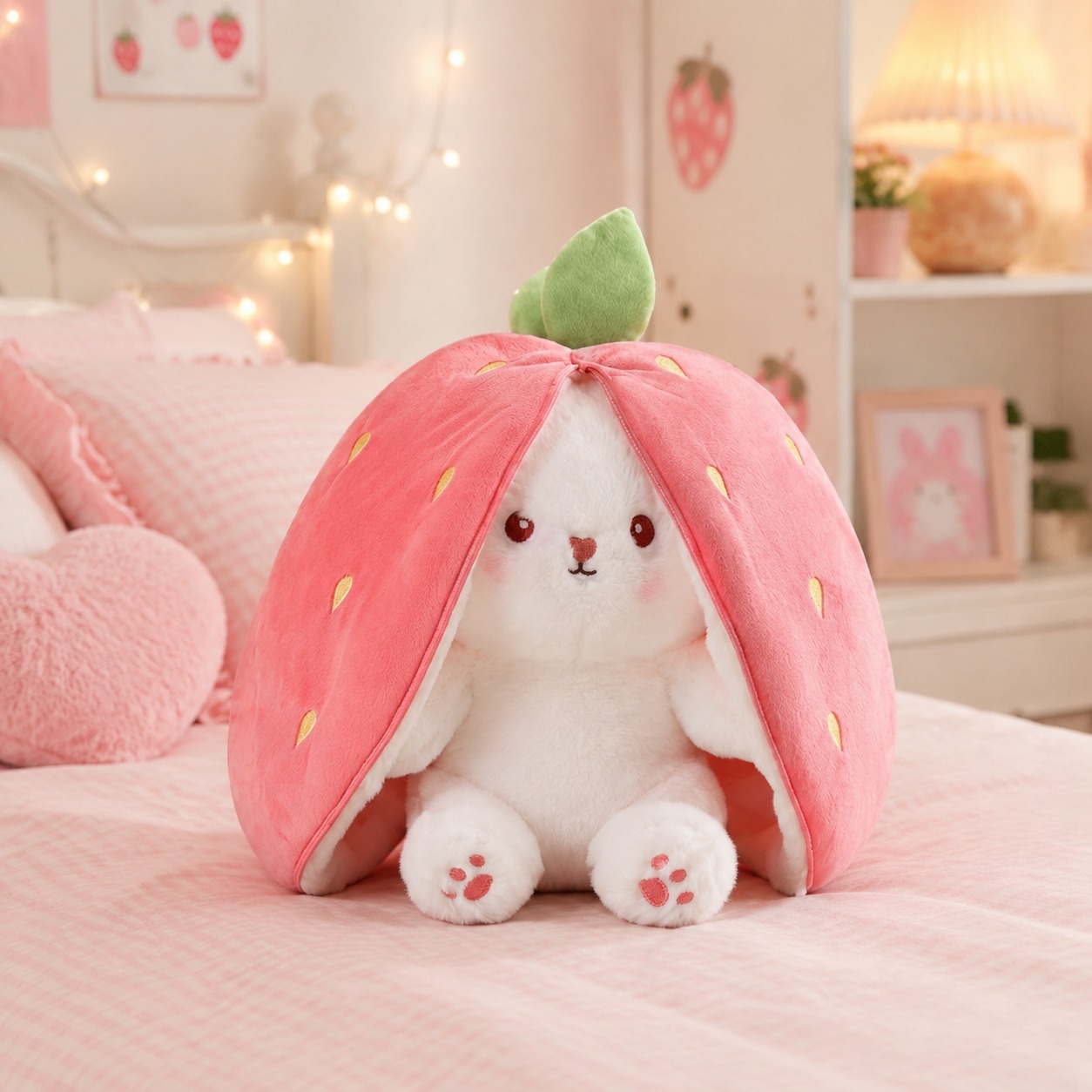 2 Pack Unzip Bunny Plush – Orange & Pink - Image 10
