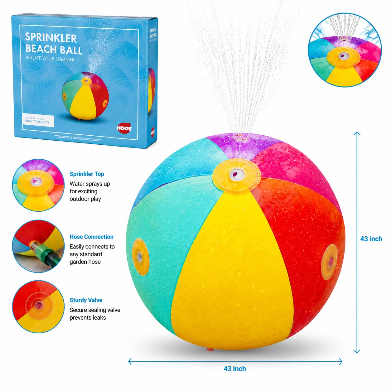 Sprinkler Beach Ball – Inflatable Water Fun for Summer Play - Image 5