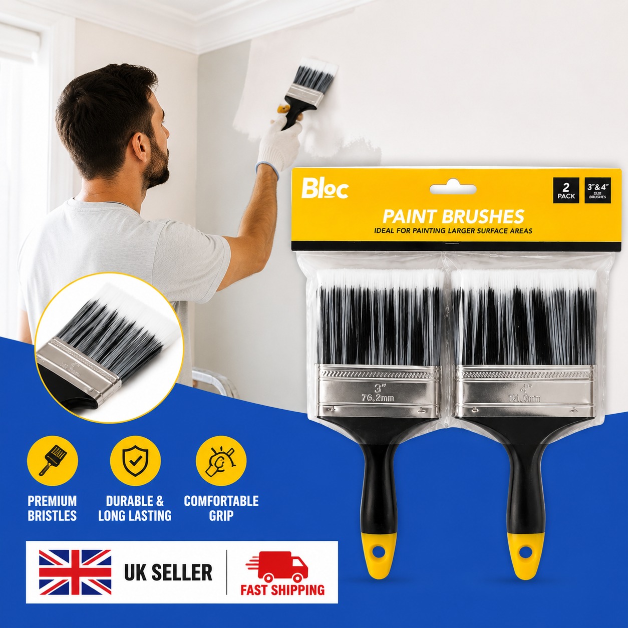 Bloc Paint Brushes – 2 Pack for Larger Surface Areas – High-Quality - Image 6
