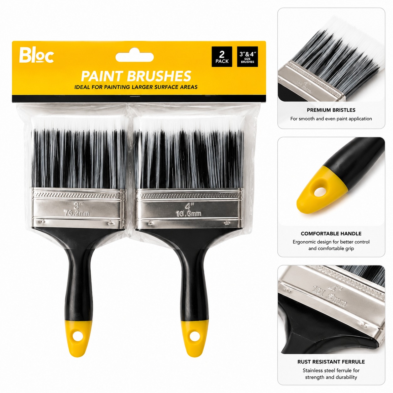 Bloc Paint Brushes – 2 Pack for Larger Surface Areas – High-Quality - Image 5