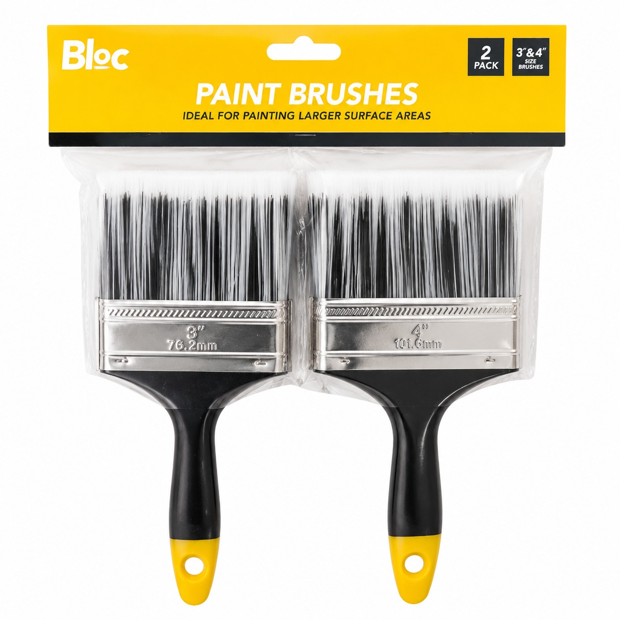 Bloc Paint Brushes – 2 Pack for Larger Surface Areas – High-Quality