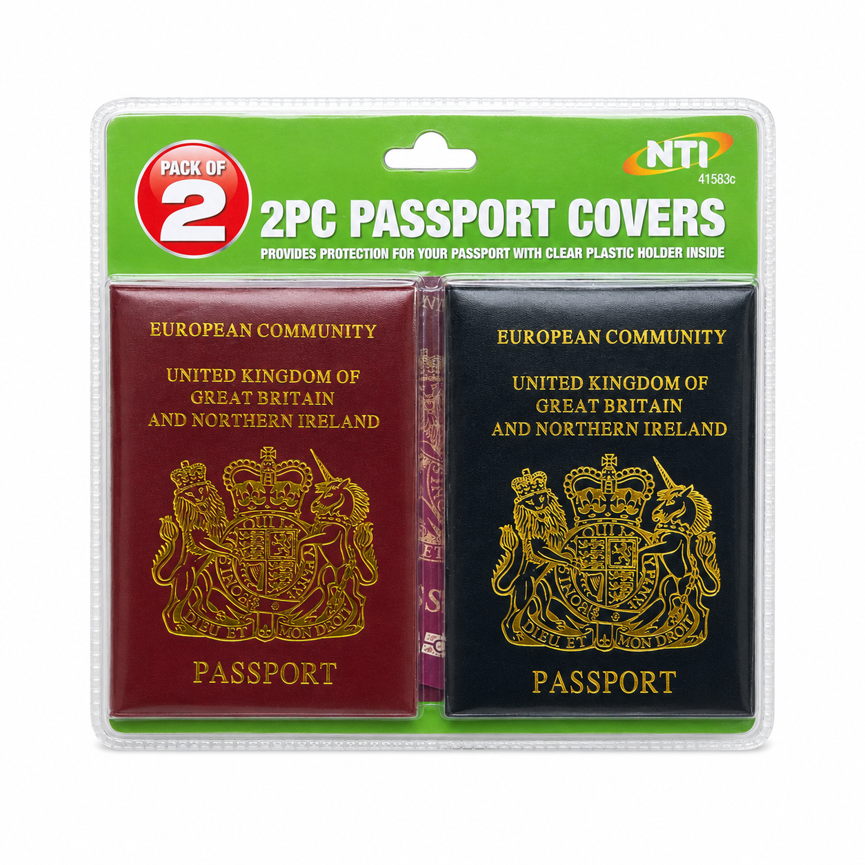 2 Pack Passport Covers UK Style Travel Document Protectors Clear Inner Sleeve 2 2 Pack Passport Covers UK Style Travel Document Protectors Clear Inner Sleeve - Image 2