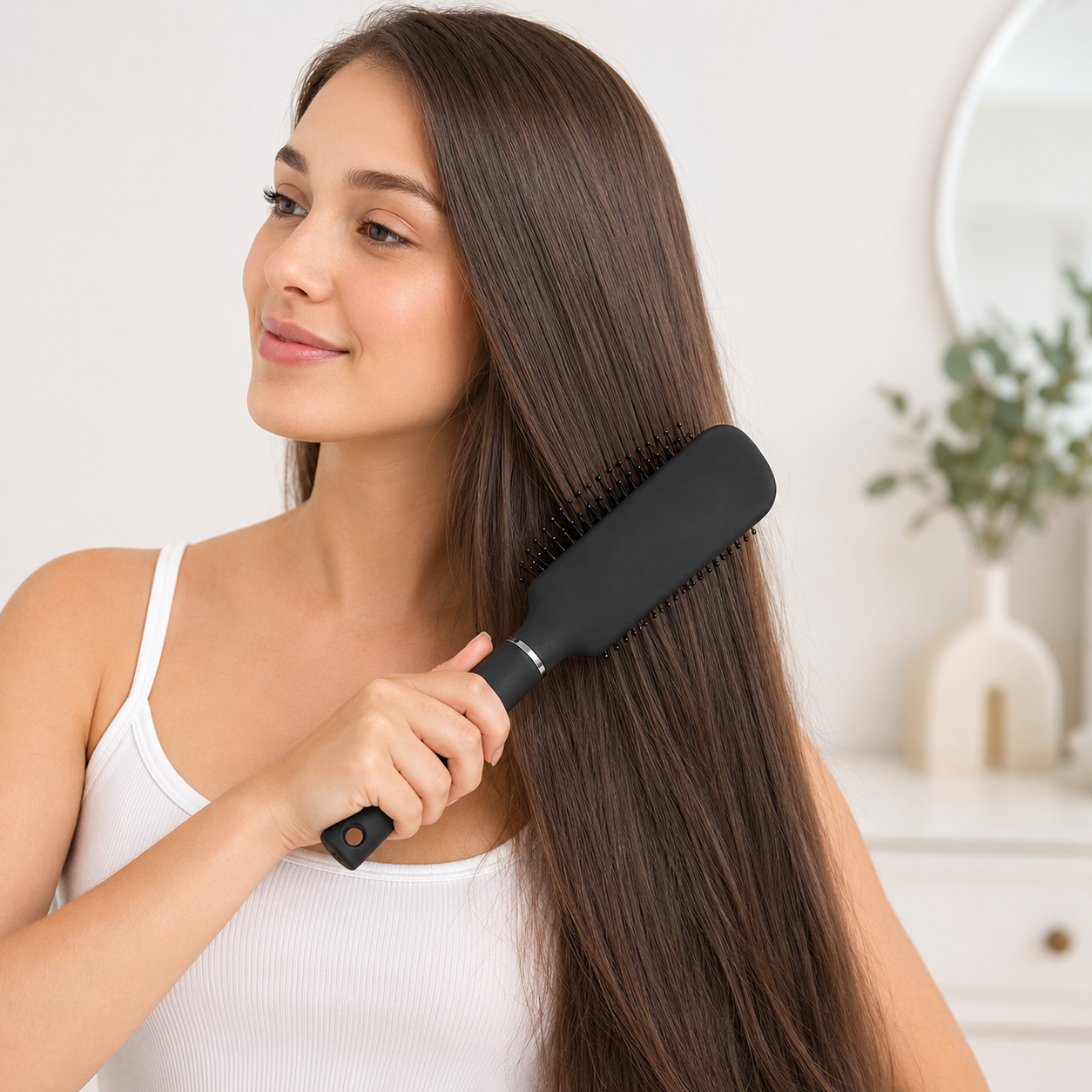 Professional Oblong Hair Brush Detangling Styling Cushion Paddle Brush Black 6 Professional Oblong Hair Brush Detangling Styling Cushion Paddle Brush Black - Image 6