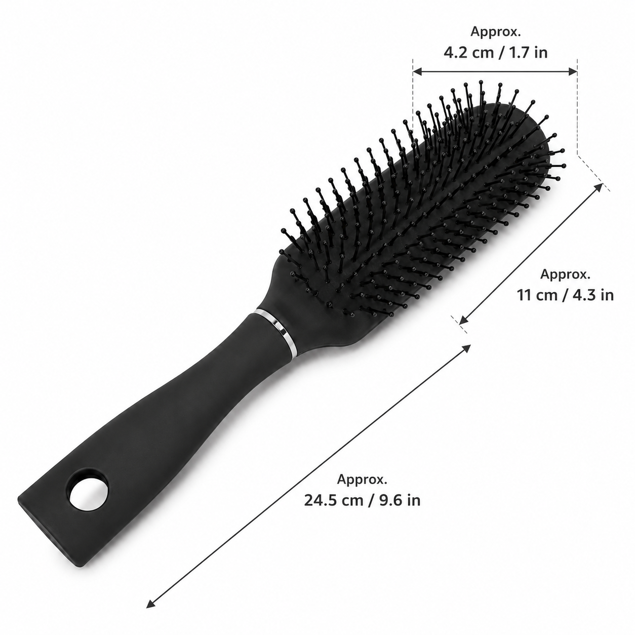 Professional Oblong Hair Brush Detangling Styling Cushion Paddle Brush Black 3 Professional Oblong Hair Brush Detangling Styling Cushion Paddle Brush Black - Image 3
