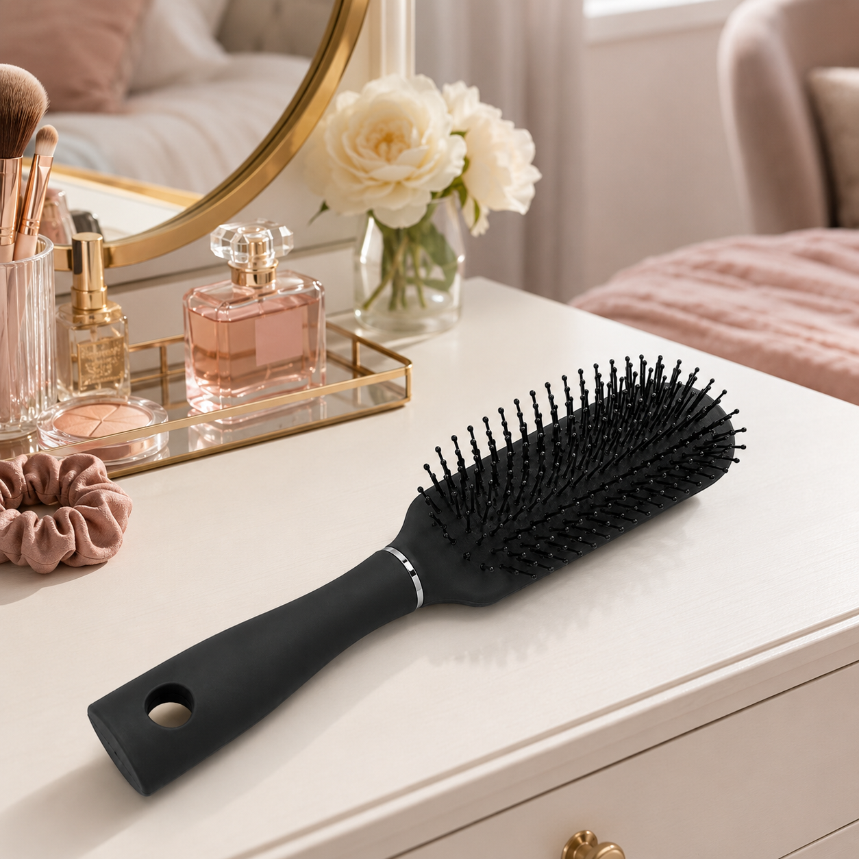 Professional Oblong Hair Brush Detangling Styling Cushion Paddle Brush Black 7 Professional Oblong Hair Brush Detangling Styling Cushion Paddle Brush Black - Image 7