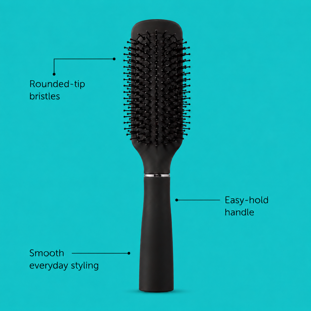 Professional Oblong Hair Brush Detangling Styling Cushion Paddle Brush Black 2 Professional Oblong Hair Brush Detangling Styling Cushion Paddle Brush Black - Image 2