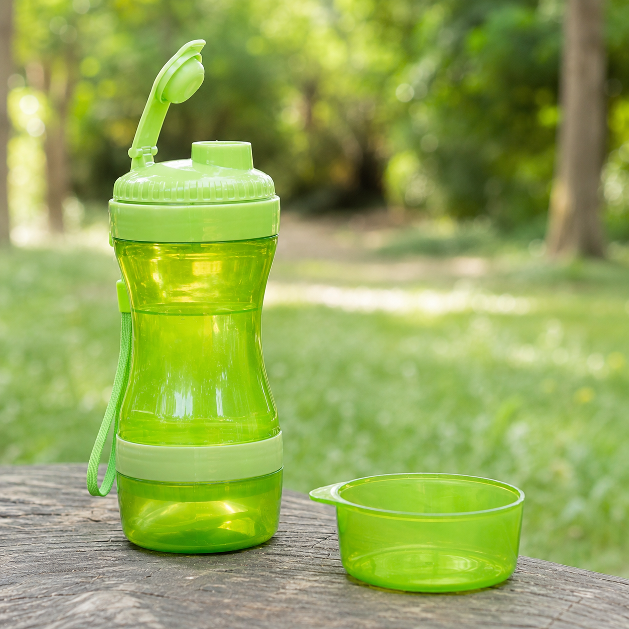 2 in 1 Portable Pet Water Bottle & Food Container Travel Dog Cat Drinking Bowl 2 2 in 1 Portable Pet Water Bottle & Food Container Travel Dog Cat Drinking Bowl - Image 2