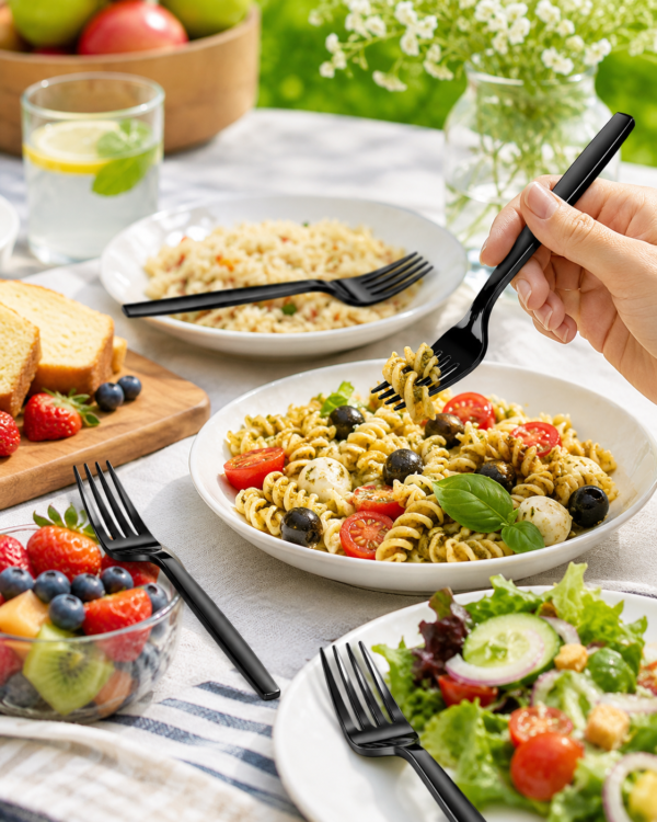 Black Disposable Forks