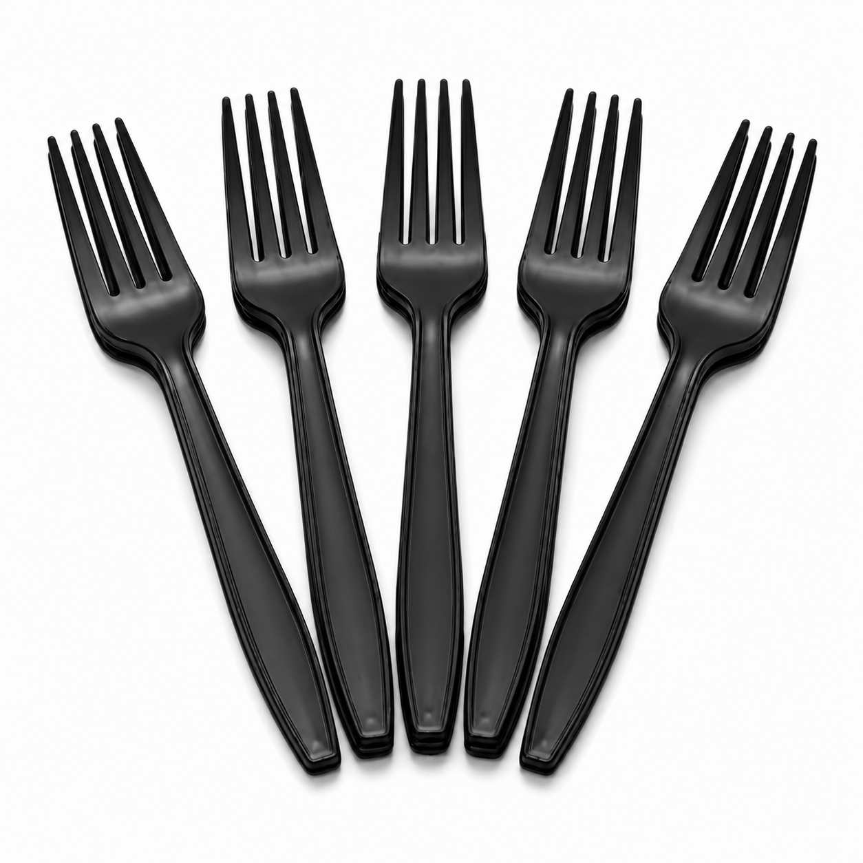 Pack of 50 Black Disposable Plastic Forks