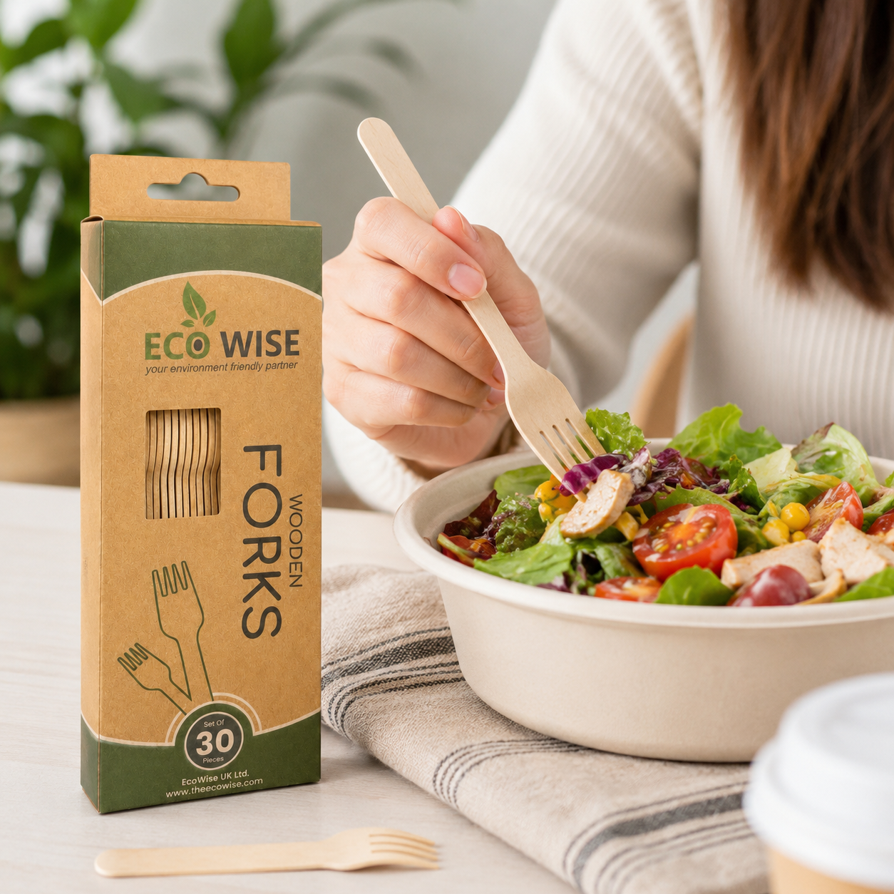 Eco-Friendly Wooden Forks – Set of 30 Disposable Food-Safe Cutlery 6 Eco-Friendly Wooden Forks – Set of 30 Disposable Food-Safe Cutlery - Image 6
