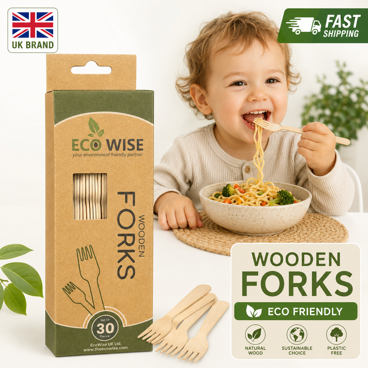 Eco-Friendly Wooden Forks – Set of 30 Disposable Food-Safe Cutlery 1 Eco-Friendly Wooden Forks – Set of 30 Disposable Food-Safe Cutlery