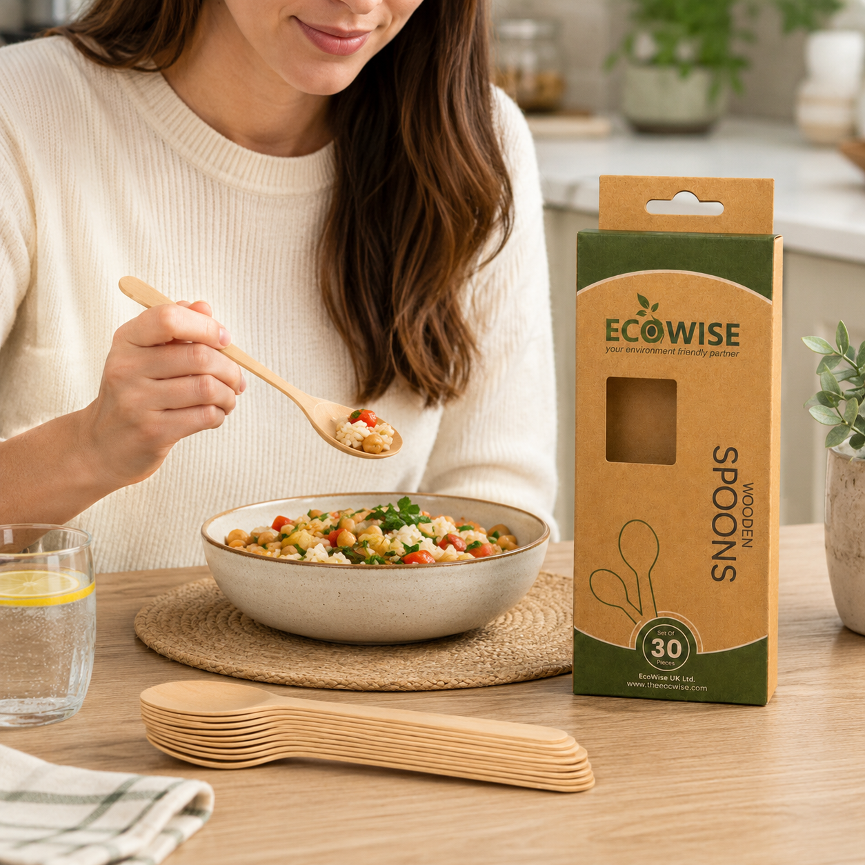 Eco-Friendly Wooden Spoons – Set of 30 Disposable Compostable Cutlery 7 Eco-Friendly Wooden Spoons – Set of 30 Disposable Compostable Cutlery - Image 7