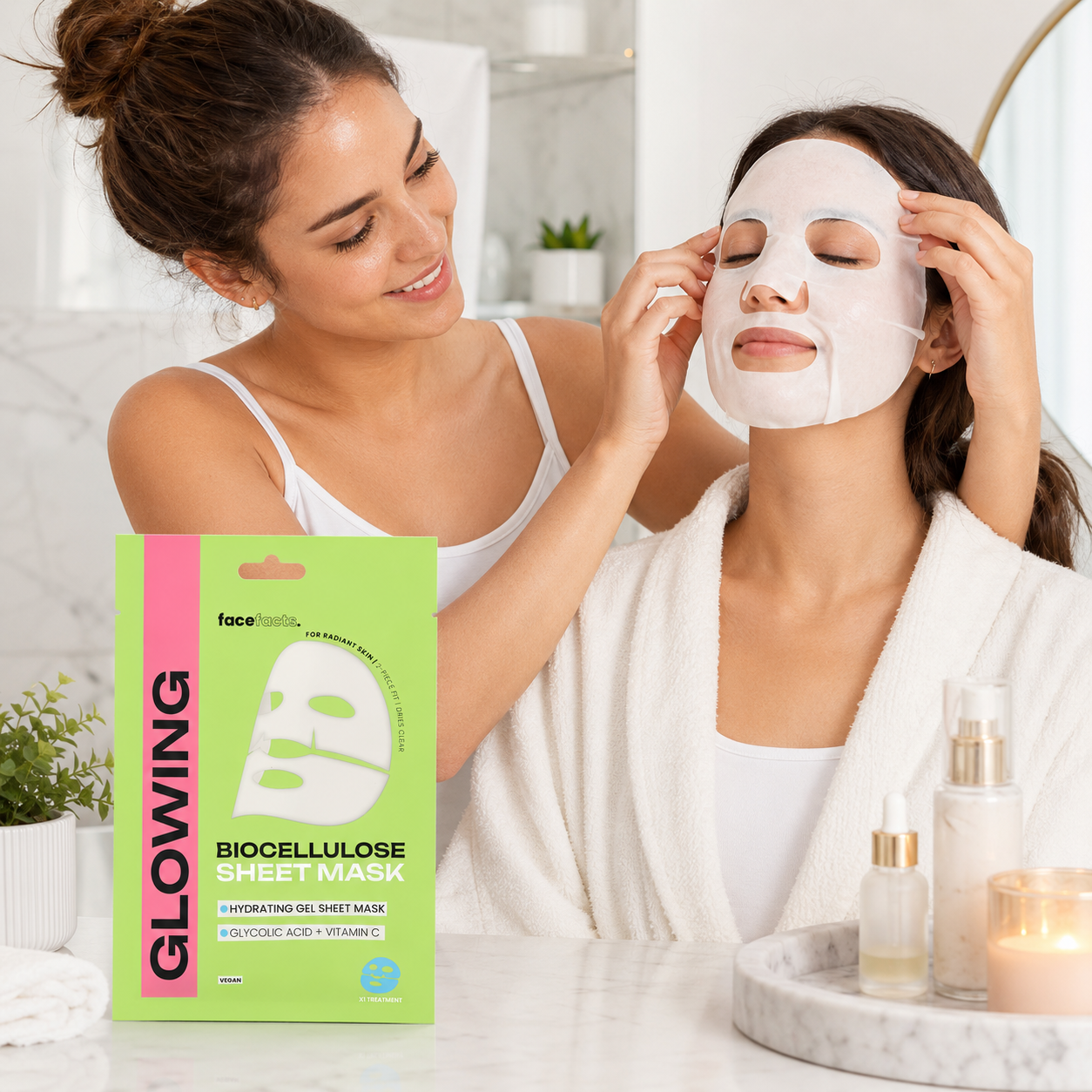 Glowing Biocellulose Sheet Mask – Hydrating Face Mask with Glycolic Acid & Vitamin C 2 Glowing Biocellulose Sheet Mask – Hydrating Face Mask with Glycolic Acid & Vitamin C - Image 2