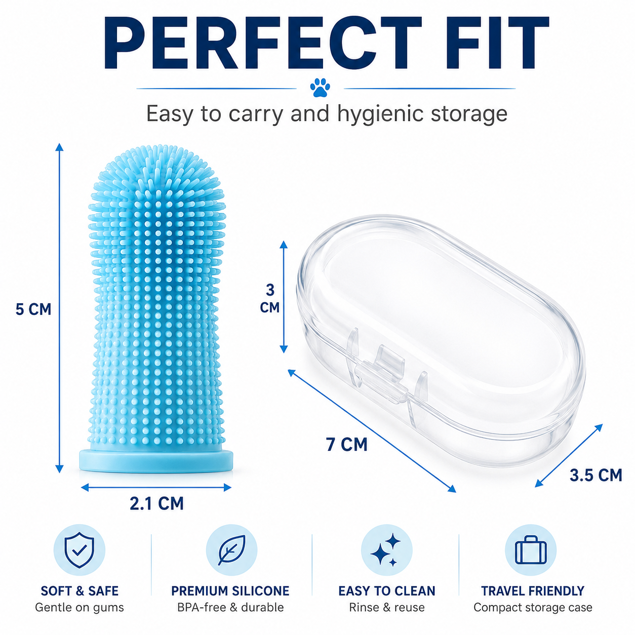 Silicone Pet Finger Toothbrushes | Soft Dog & Cat Dental Care Brush Set 2 Silicone Pet Finger Toothbrushes | Soft Dog & Cat Dental Care Brush Set - Image 2