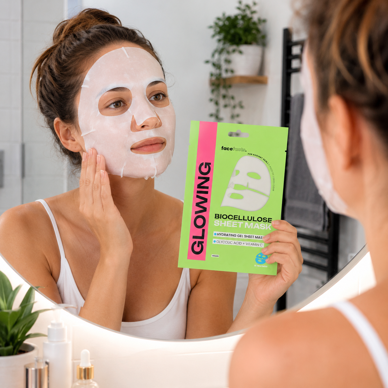 Glowing Biocellulose Sheet Mask – Hydrating Face Mask with Glycolic Acid & Vitamin C 4 Glowing Biocellulose Sheet Mask – Hydrating Face Mask with Glycolic Acid & Vitamin C - Image 4