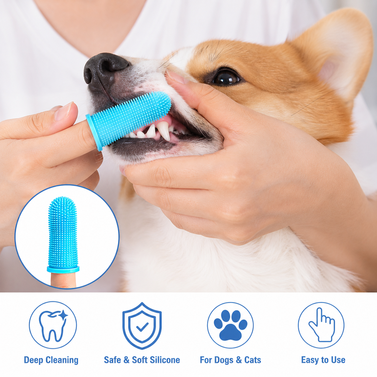 Silicone Pet Finger Toothbrushes | Soft Dog & Cat Dental Care Brush Set 5 Silicone Pet Finger Toothbrushes | Soft Dog & Cat Dental Care Brush Set - Image 5