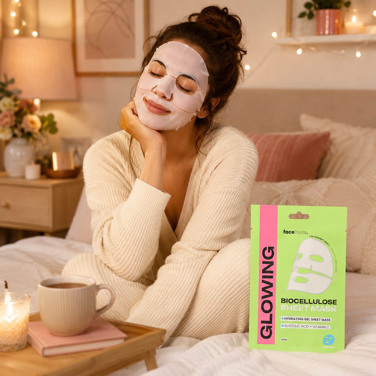 Glowing Biocellulose Sheet Mask – Hydrating Face Mask with Glycolic Acid & Vitamin C 6 Glowing Biocellulose Sheet Mask – Hydrating Face Mask with Glycolic Acid & Vitamin C - Image 6