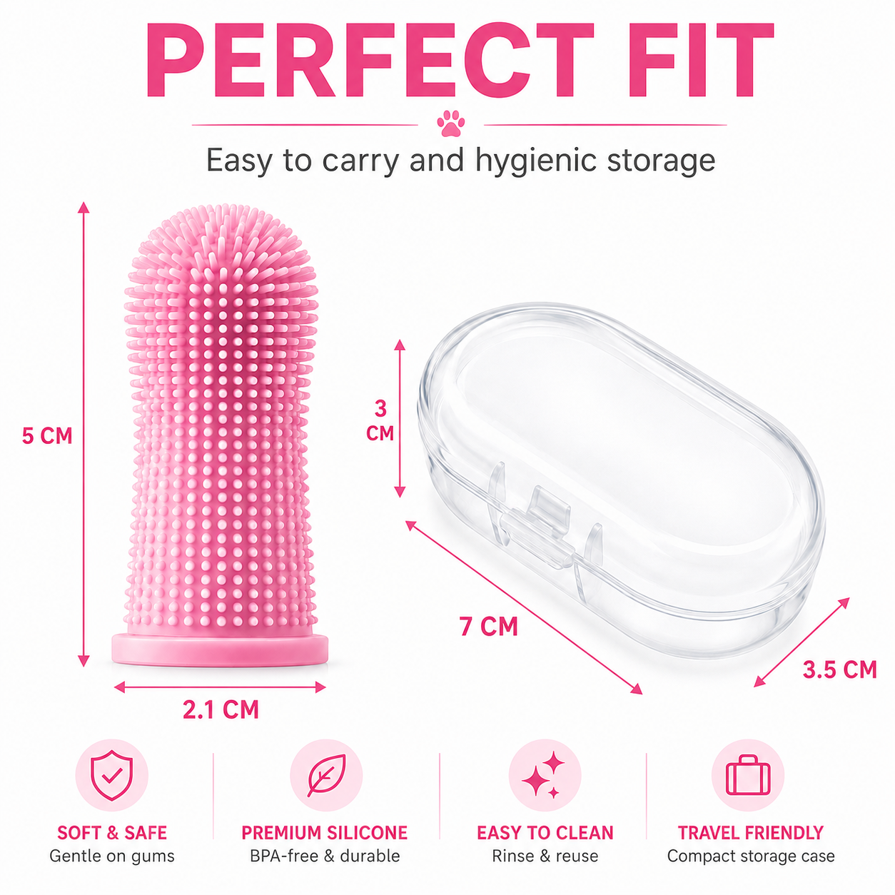 Silicone Finger Toothbrush for Dogs & Cats – Pack of 4 | Soft Pet Finger Tooth Cleaning Brush 3 Silicone Finger Toothbrush for Dogs & Cats – Pack of 4 | Soft Pet Finger Tooth Cleaning Brush - Image 3