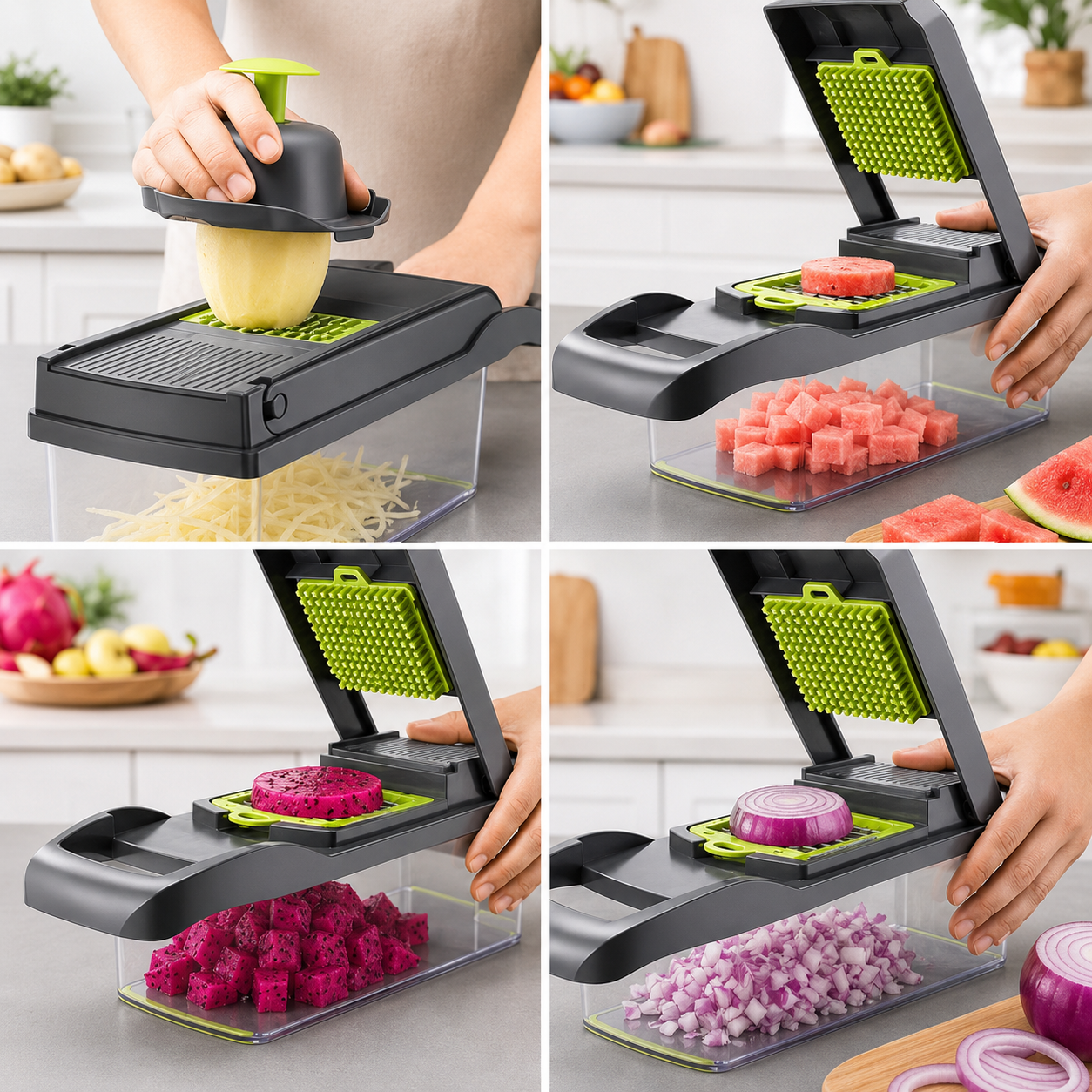 12-in-1 Multifunction Vegetable Chopper & Mandoline Slicer with Container 3 12-in-1 Multifunction Vegetable Chopper & Mandoline Slicer with Container - Image 3
