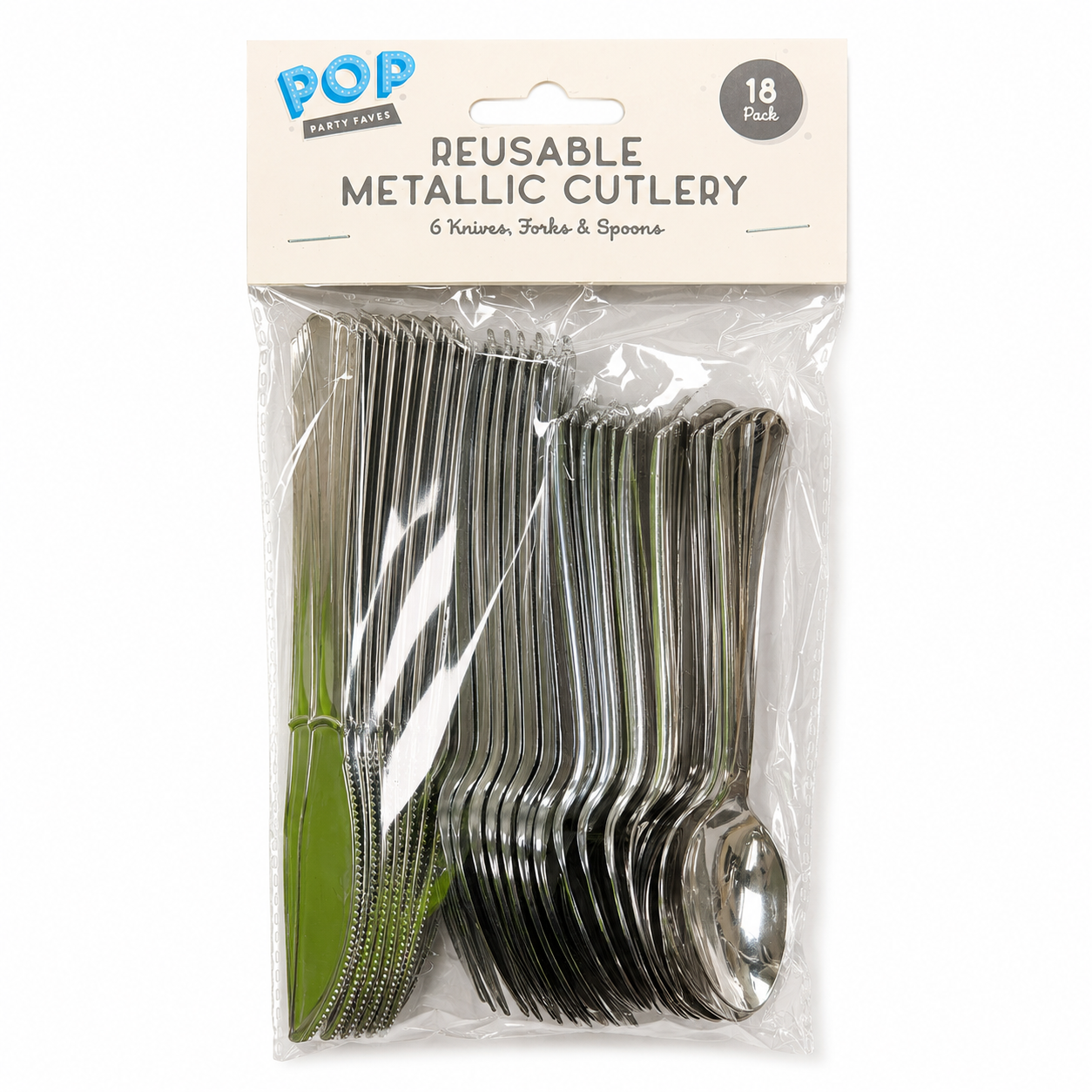 Reusable Metallic Cutlery Set – 18 Piece Stainless Steel Knives, Forks & Spoons 7 Reusable Metallic Cutlery Set – 18 Piece Stainless Steel Knives, Forks & Spoons - Image 7