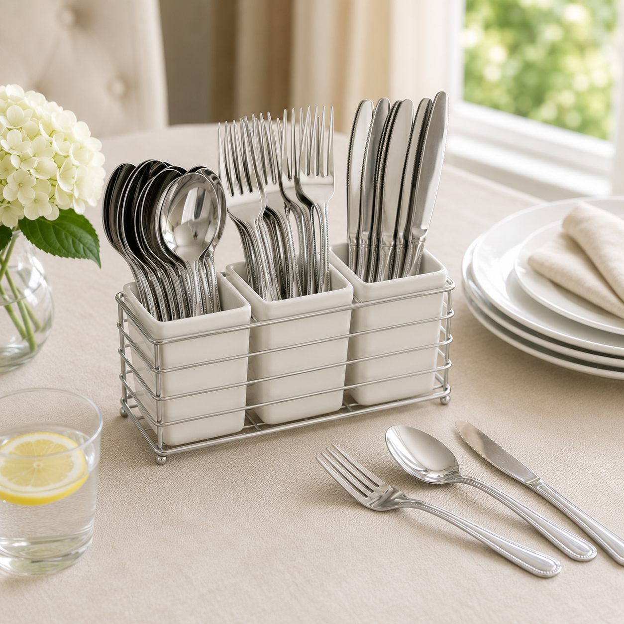 Reusable Metallic Cutlery Set – 18 Piece Stainless Steel Knives, Forks & Spoons 8 Reusable Metallic Cutlery Set – 18 Piece Stainless Steel Knives, Forks & Spoons - Image 8