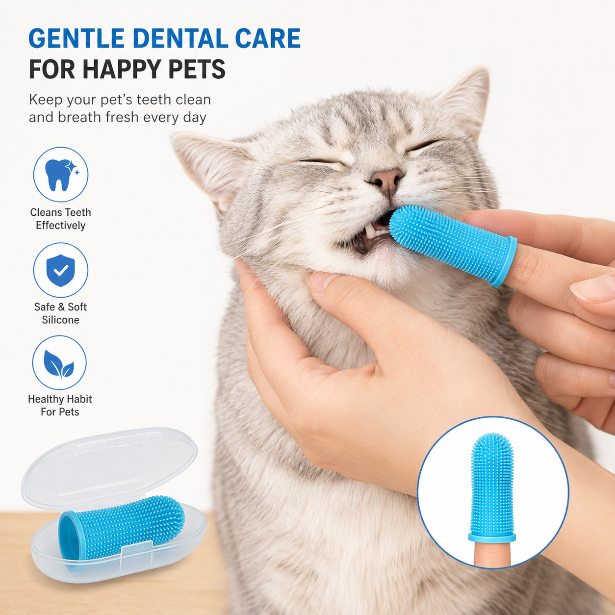 Silicone Pet Finger Toothbrushes | Soft Dog & Cat Dental Care Brush Set 8 Silicone Pet Finger Toothbrushes | Soft Dog & Cat Dental Care Brush Set - Image 8