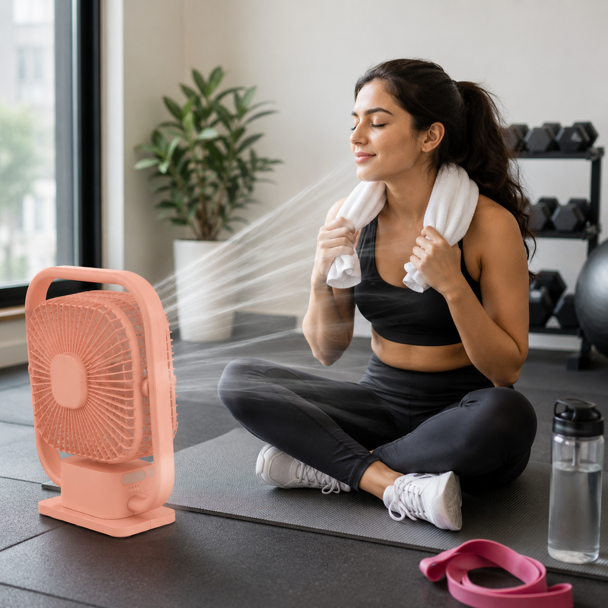 EEPISENT USB Portable Desk Fan Rechargeable Battery Powered Multi Speed Fan with Carry Handle Adjustable Tilt Head Quiet Cooling Fan Home Office Pink 10 EEPISENT USB Portable Desk Fan Rechargeable Battery Powered Multi Speed Fan with Carry Handle Adjustable Tilt Head Quiet Cooling Fan Home Office Pink - Image 10