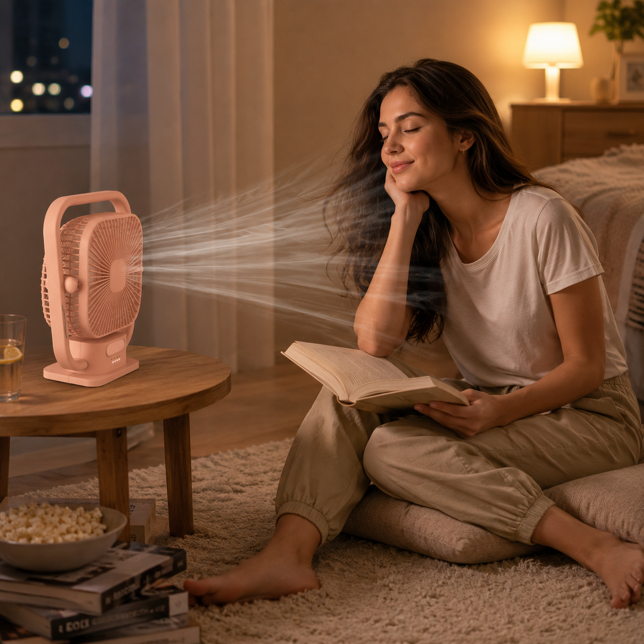 EEPISENT USB Portable Desk Fan Rechargeable Battery Powered Multi Speed Fan with Carry Handle Adjustable Tilt Head Quiet Cooling Fan Home Office Pink 8 EEPISENT USB Portable Desk Fan Rechargeable Battery Powered Multi Speed Fan with Carry Handle Adjustable Tilt Head Quiet Cooling Fan Home Office Pink - Image 8