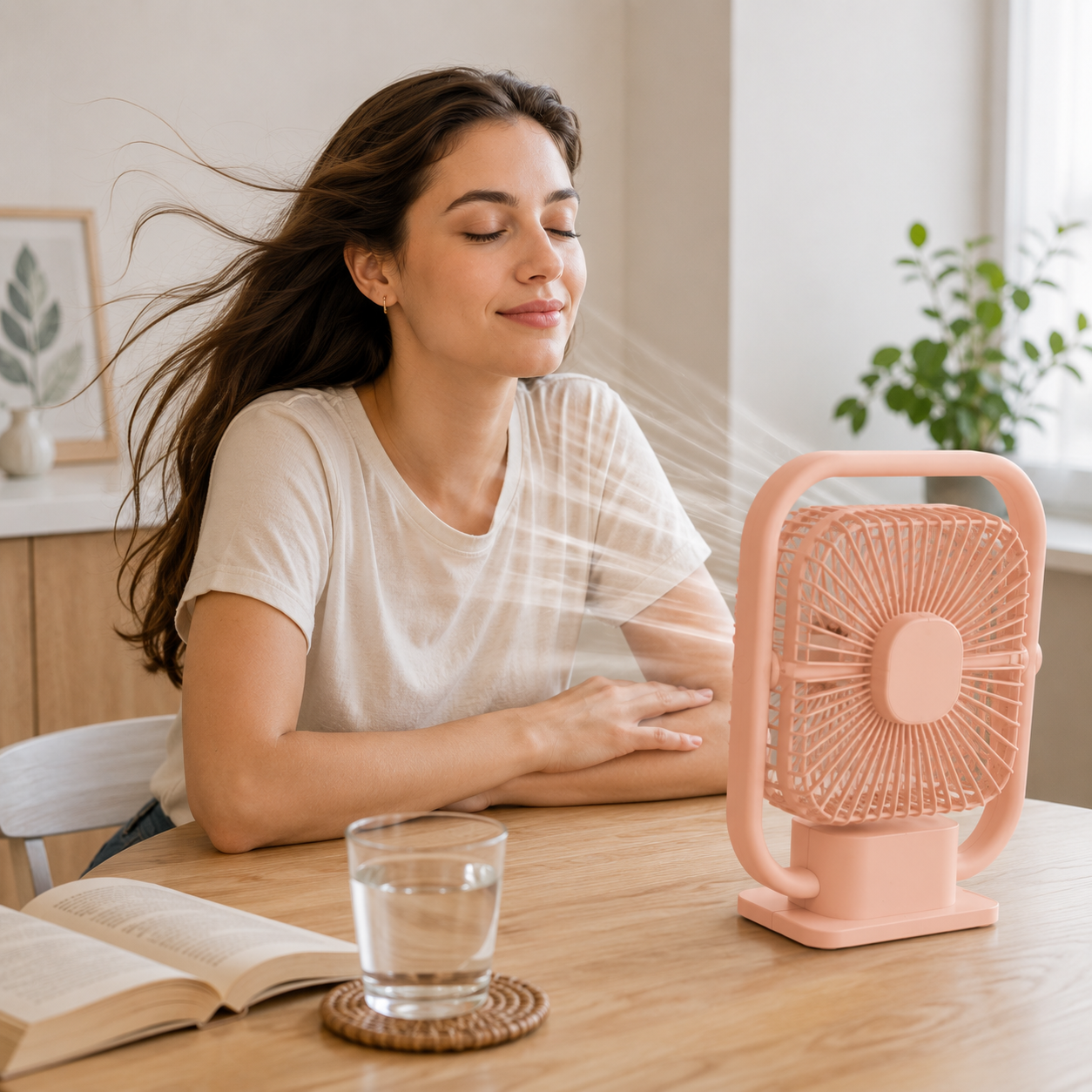 EEPISENT USB Portable Desk Fan Rechargeable Battery Powered Multi Speed Fan with Carry Handle Adjustable Tilt Head Quiet Cooling Fan Home Office Pink 7 EEPISENT USB Portable Desk Fan Rechargeable Battery Powered Multi Speed Fan with Carry Handle Adjustable Tilt Head Quiet Cooling Fan Home Office Pink - Image 7