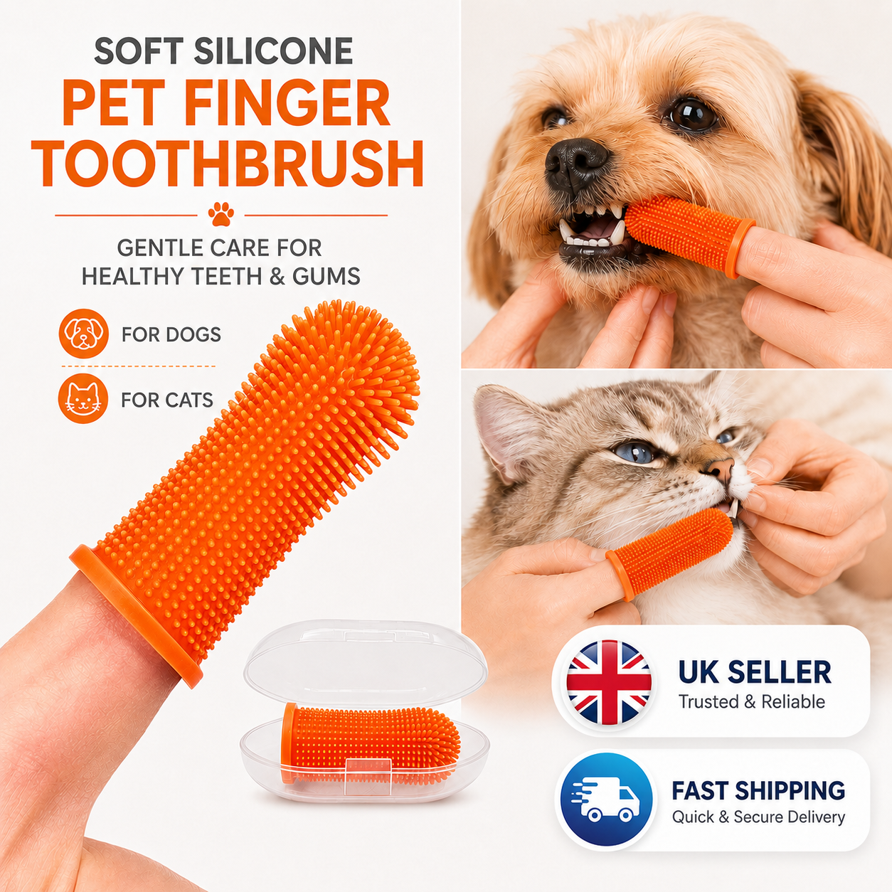 Soft Silicone Pet Finger Toothbrush Dog Cat Teeth Cleaner Gum Care UK 5 Soft Silicone Pet Finger Toothbrush Dog Cat Teeth Cleaner Gum Care UK - Image 5