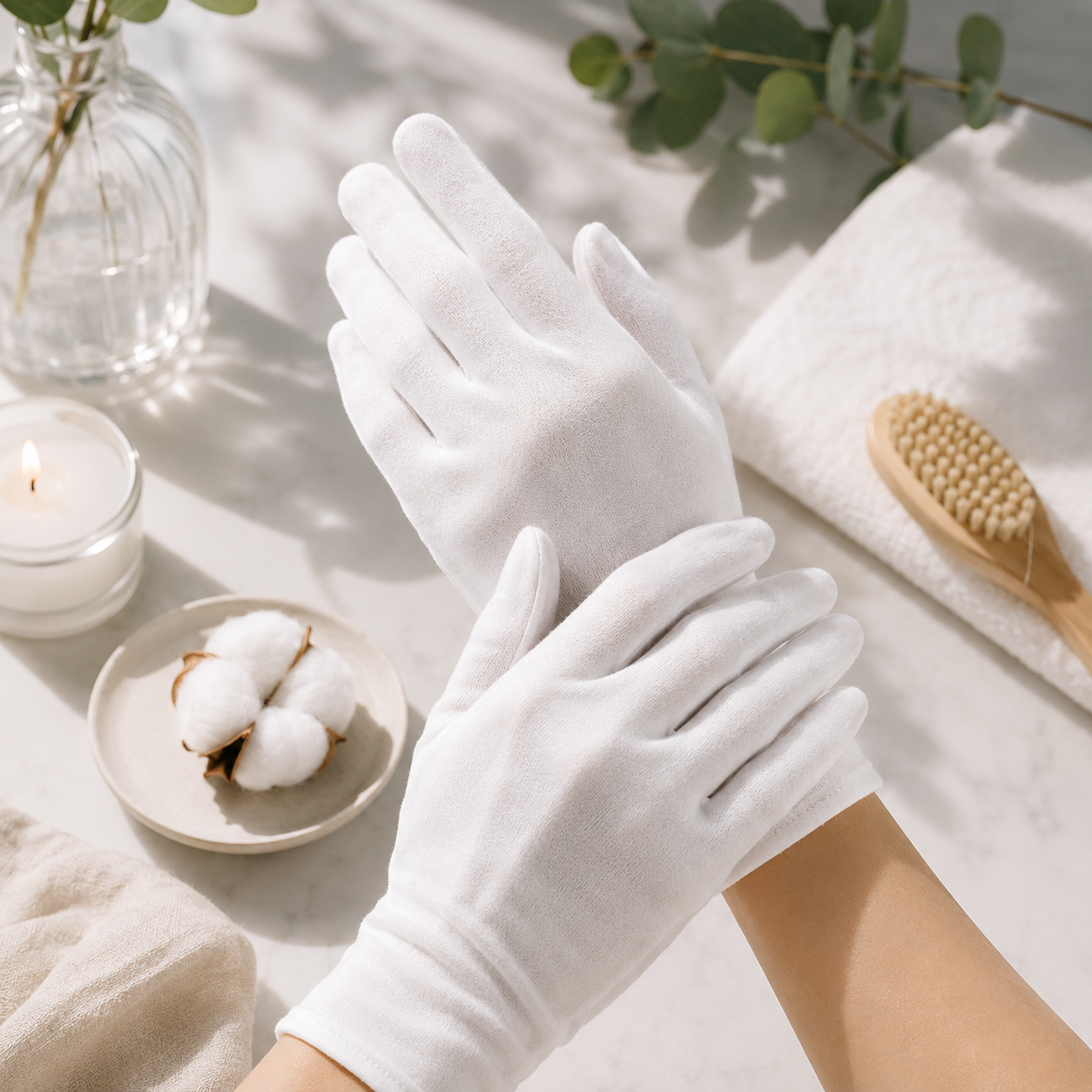 Forever Beautiful 100% Cotton Moisturizing Gloves (2 Pairs) – Soft Overnight Hand Care Gloves 5 Forever Beautiful 100% Cotton Moisturizing Gloves (2 Pairs) – Soft Overnight Hand Care Gloves - Image 5