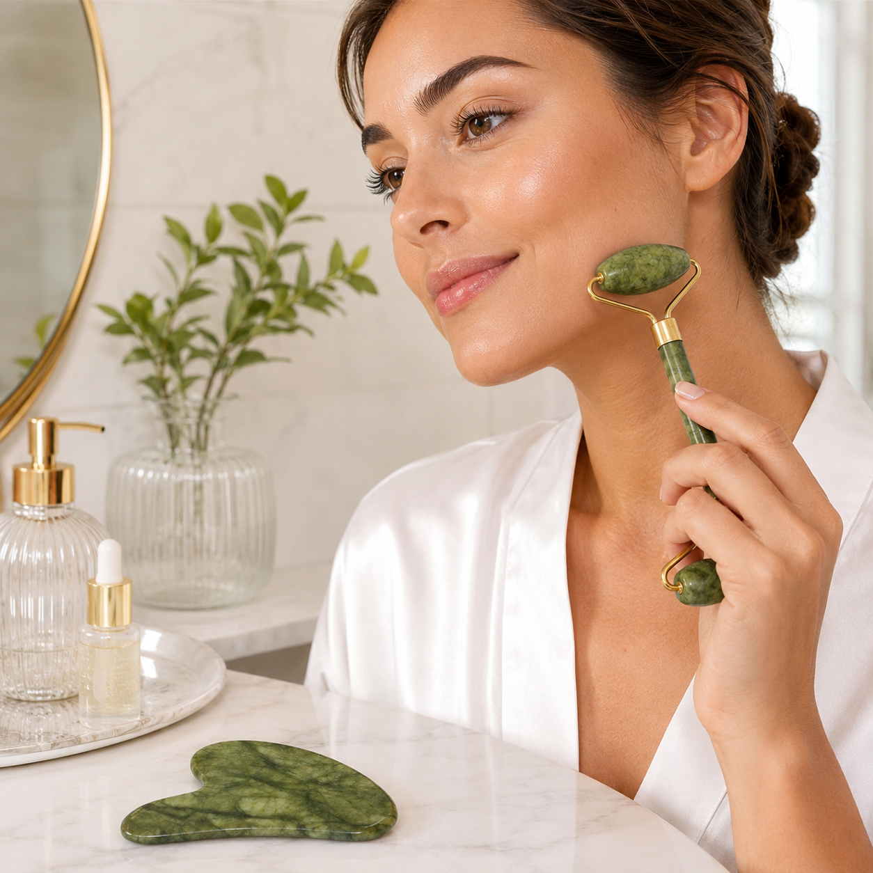 Natural Jade Roller & Gua Sha Set – Facial Massage Tools for Skin Care, Face Lifting & Depuffing 12 Natural Jade Roller & Gua Sha Set – Facial Massage Tools for Skin Care, Face Lifting & Depuffing - Image 12