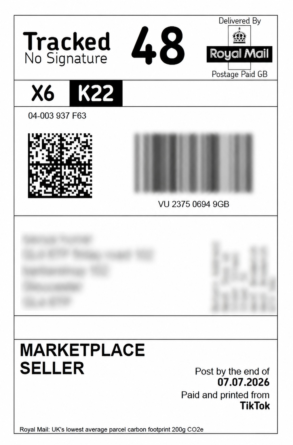 Sample Label