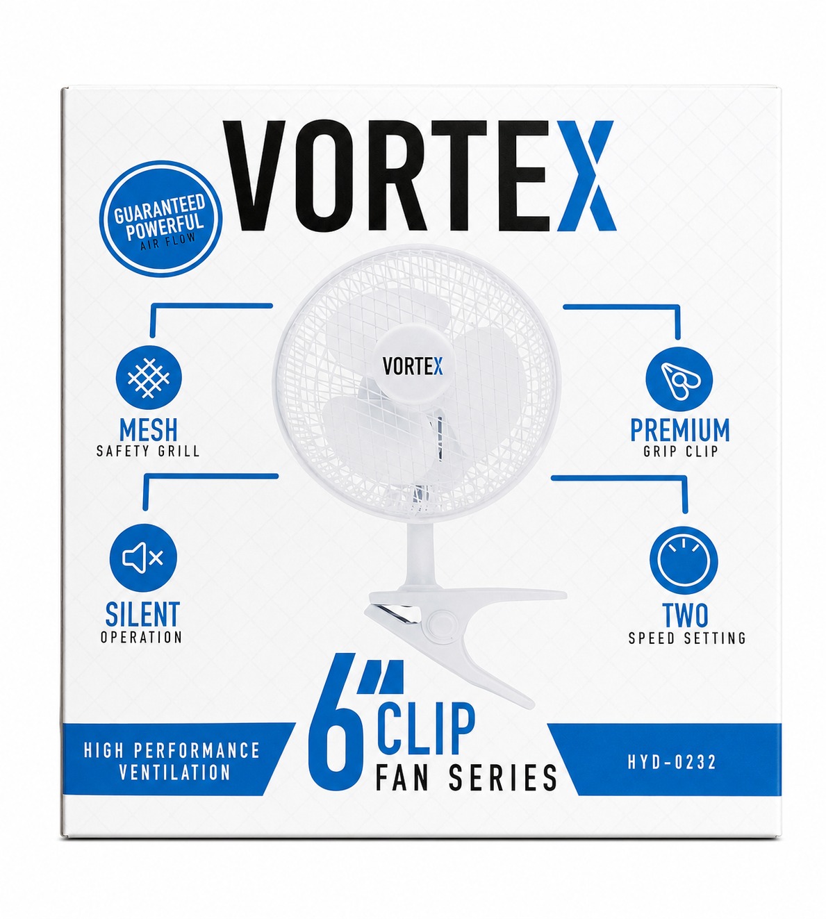 VORTEX 6 Inch Clip Fan Portable Mini Desk Fan 2 Speed Settings Silent Operation Mesh Safety Grill Premium Grip Clamp for Desk Bed Office Home White 3 VORTEX 6 Inch Clip Fan Portable Mini Desk Fan 2 Speed Settings Silent Operation Mesh Safety Grill Premium Grip Clamp for Desk Bed Office Home White - Image 3