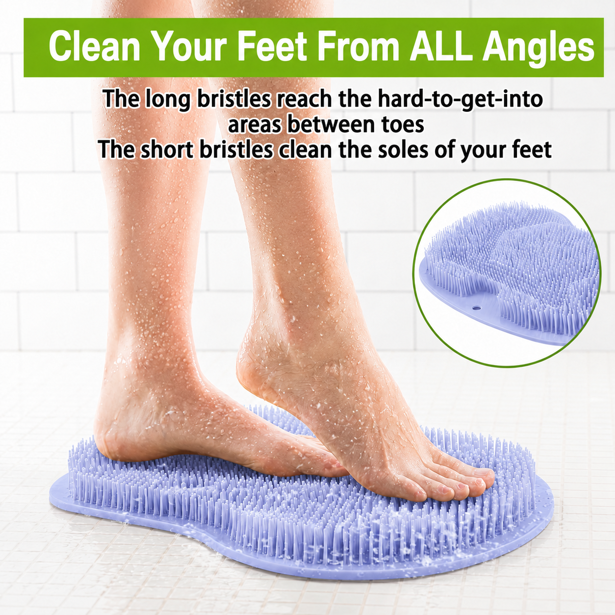 Silicone Foot Scrubber Mat Non-Slip Suction Cups Shower Foot Massager Scrub UK 2 Silicone Foot Scrubber Mat Non-Slip Suction Cups Shower Foot Massager Scrub UK - Image 2