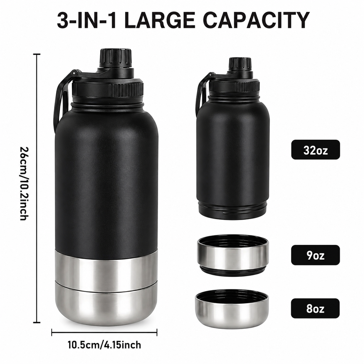 2 Pack Pet Travel Water Bottles Portable Dog Drinking Bottle Black & Pink 6 2 Pack Pet Travel Water Bottles Portable Dog Drinking Bottle Black & Pink - Image 6