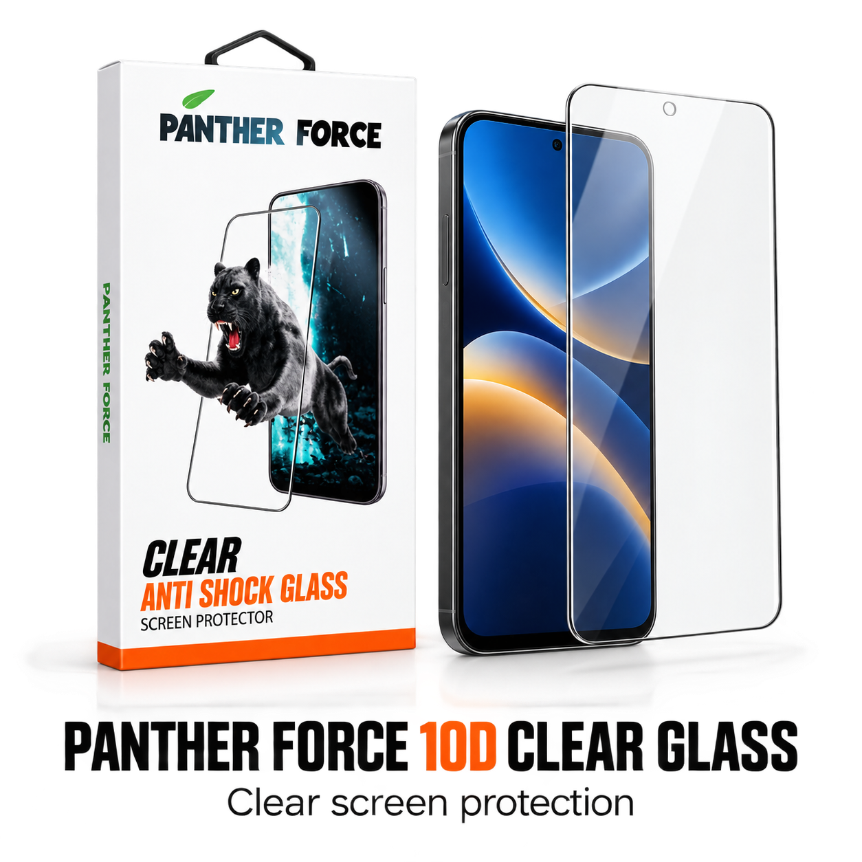 Panther Force 10D Anti Shock Tempered Glass Screen Protector Clear Guard 1 Panther Force 10D Anti Shock Tempered Glass Screen Protector Clear Guard