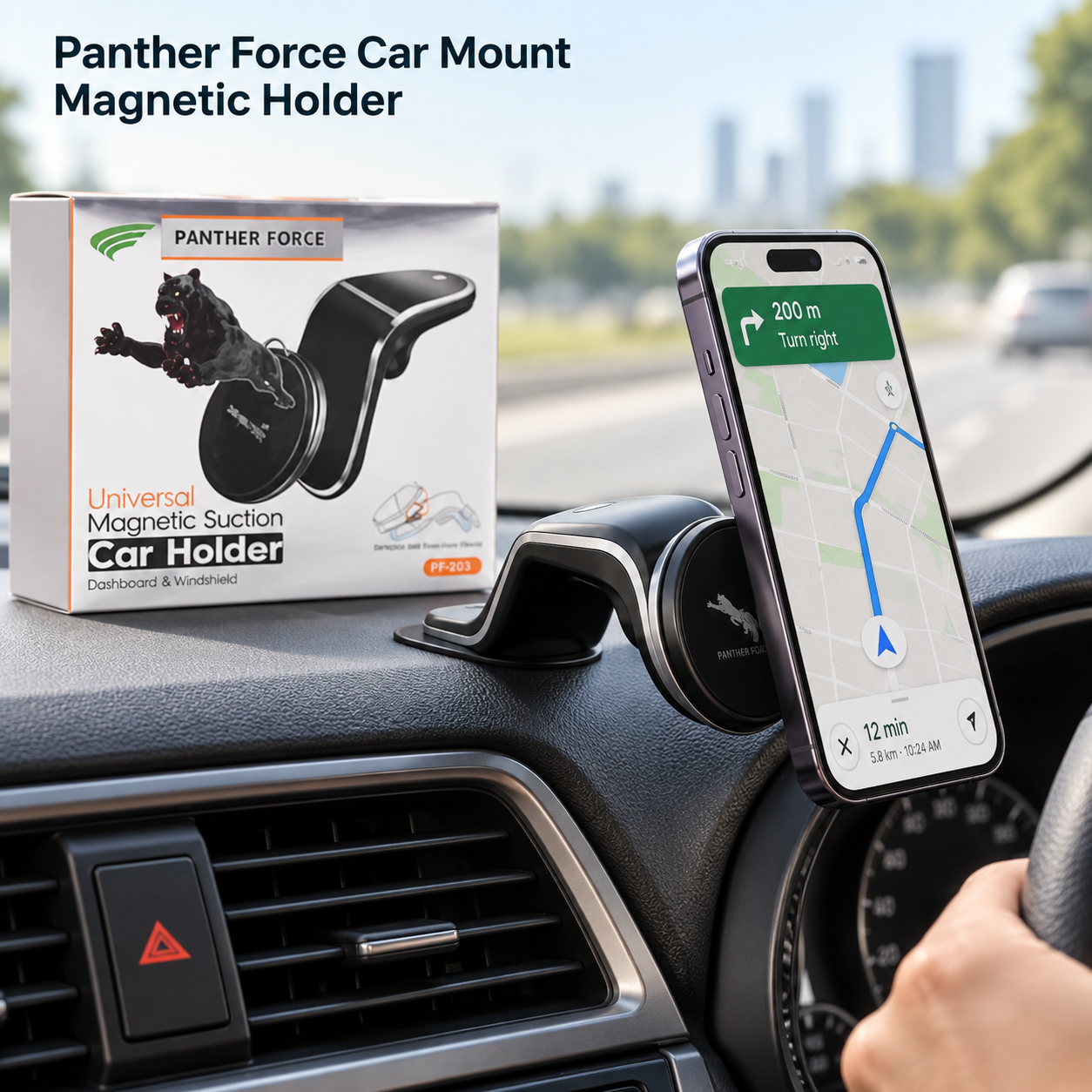 Panther Force Magnetic Car Phone Holder Universal Dashboard Suction Mount GPS 5 Panther Force Magnetic Car Phone Holder Universal Dashboard Suction Mount GPS - Image 5