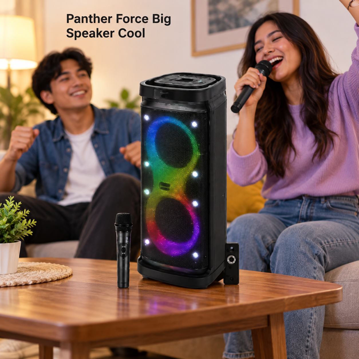 Panther Force Big Speaker Cool Party System with RGB Lights & Top Control Panel 2 Panther Force Big Speaker Cool Party System with RGB Lights & Top Control Panel - Image 2
