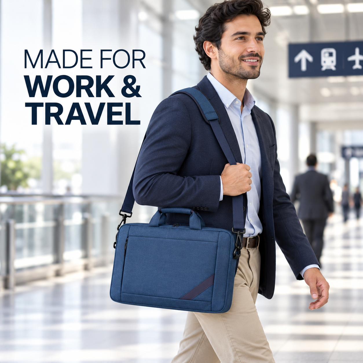 Panther Force 15.6 Inch Laptop Bag Blue Padded Shoulder Strap Carry Case 5 Panther Force 15.6 Inch Laptop Bag Blue Padded Shoulder Strap Carry Case - Image 5