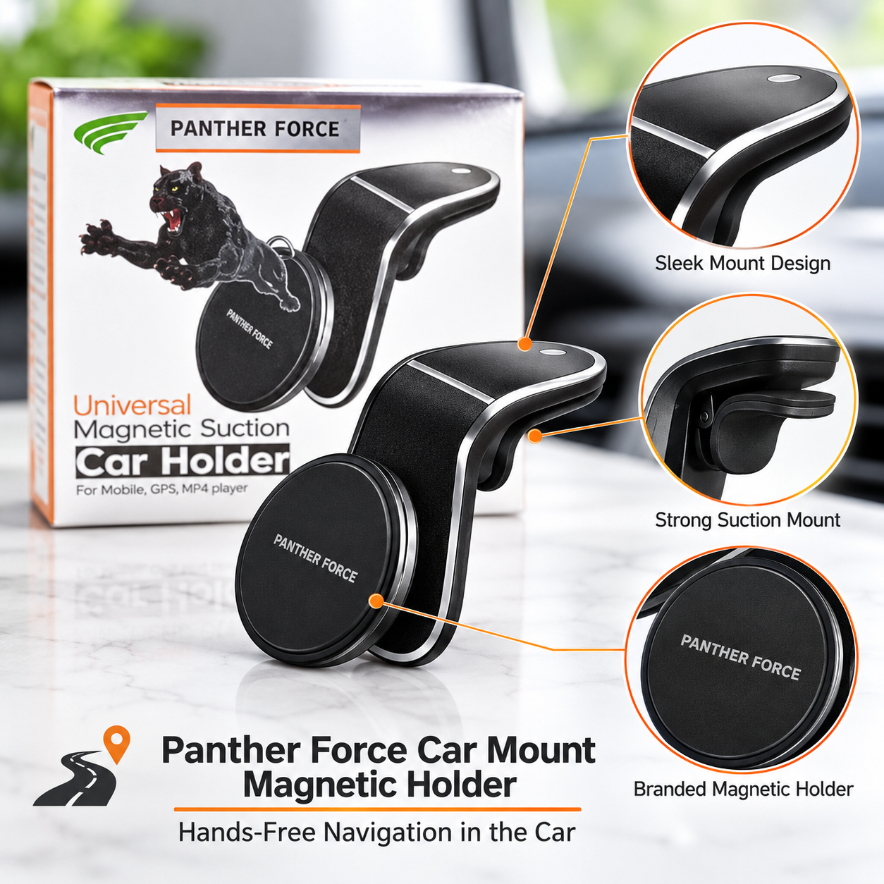 Panther Force Magnetic Car Phone Holder Universal Dashboard Suction Mount GPS 4 Panther Force Magnetic Car Phone Holder Universal Dashboard Suction Mount GPS - Image 4